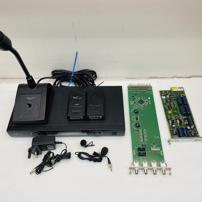 W Audio TPT-202 UHF Dual-Channel Wireless Microphone Receiver Bundle Used