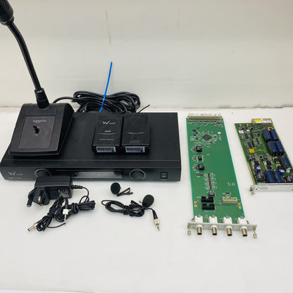 W Audio TPT-202 UHF Dual-Channel Wireless Microphone Receiver Bundle Used