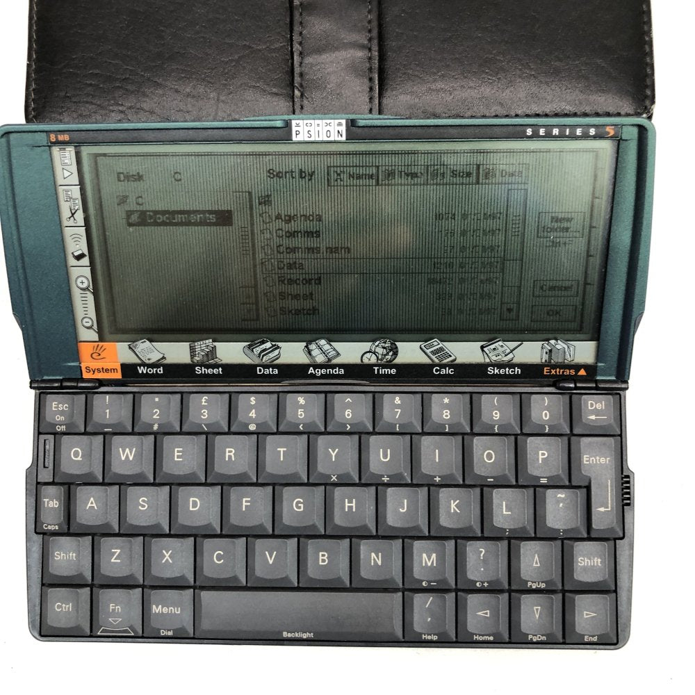 Psion Series 5 8MB PDA QWERTY Organizer with Leather Case and Stylus