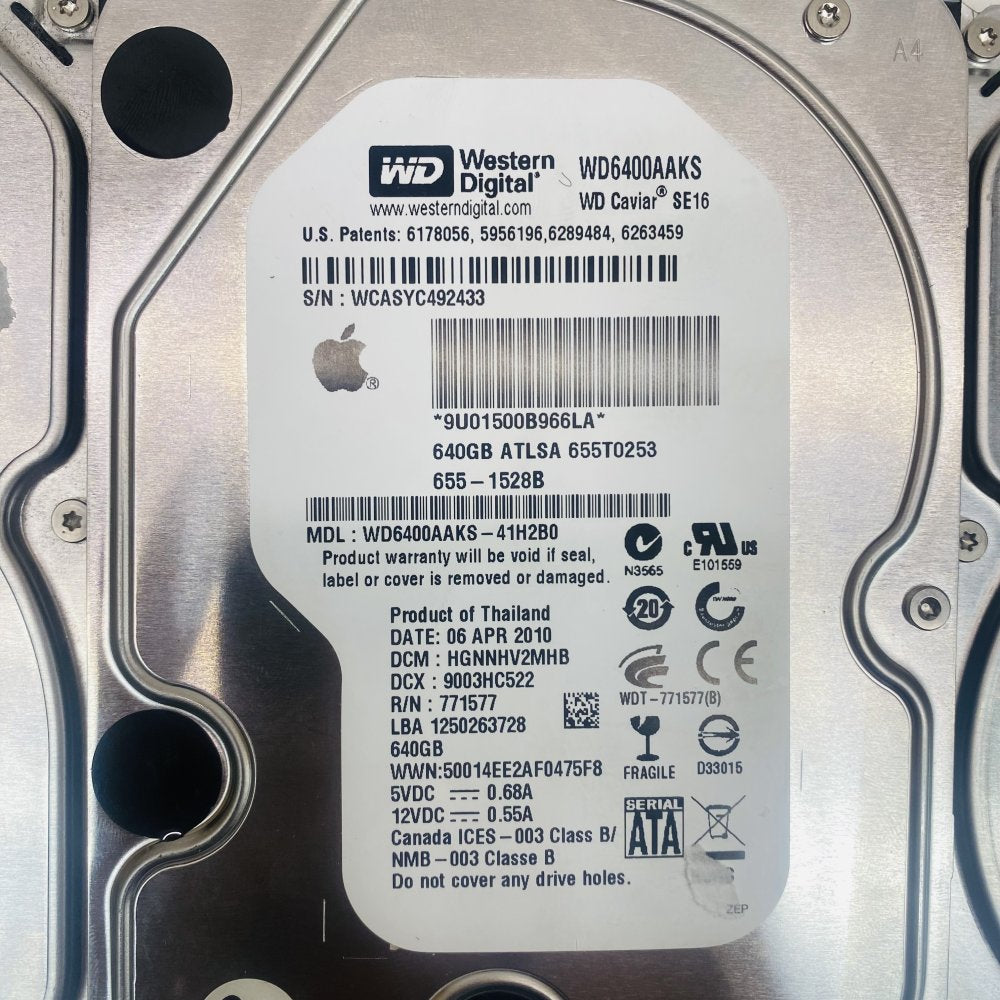Seagate ST500DM002 500GB & WD WD6400AAKS 640GB SATA HDD Lot of 3