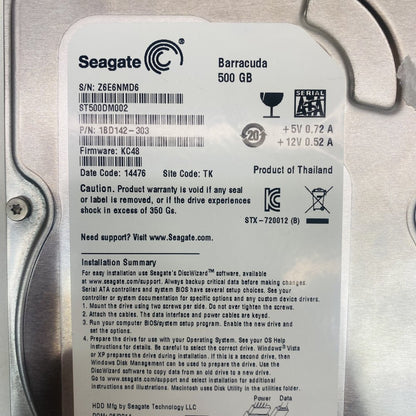 Seagate ST500DM002 500GB & WD WD6400AAKS 640GB SATA HDD Lot of 3