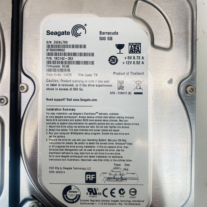 Seagate ST500DM002 500GB & WD WD6400AAKS 640GB SATA HDD Lot of 3