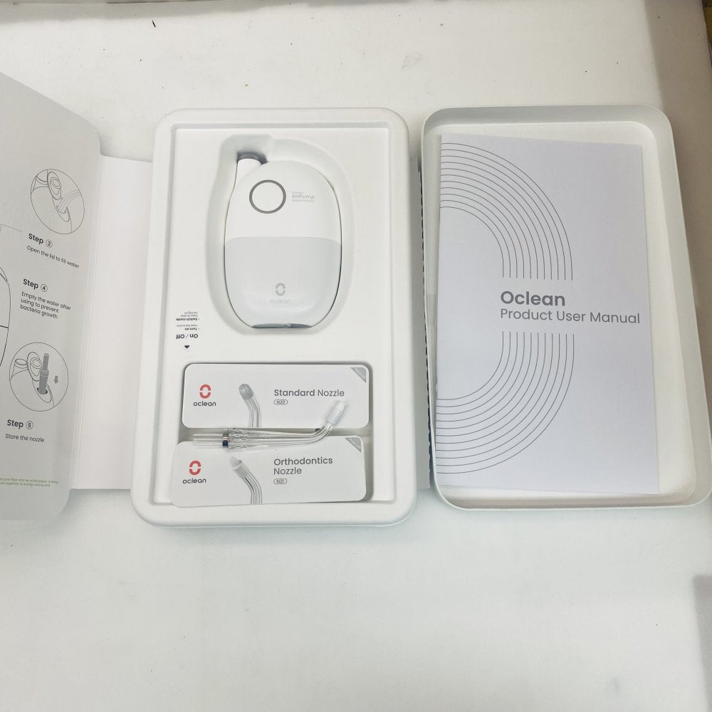Oclean AirPump A10 Water Flosser with Standard & Orthodontic Nozzles
