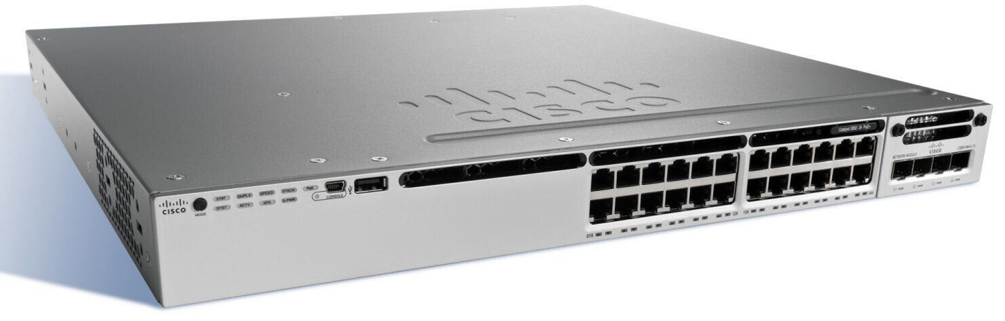 Professional Ethernet Switch Cisco Catalyst 3850 24-Port PoE UPOE, DNA, 10Gbps
