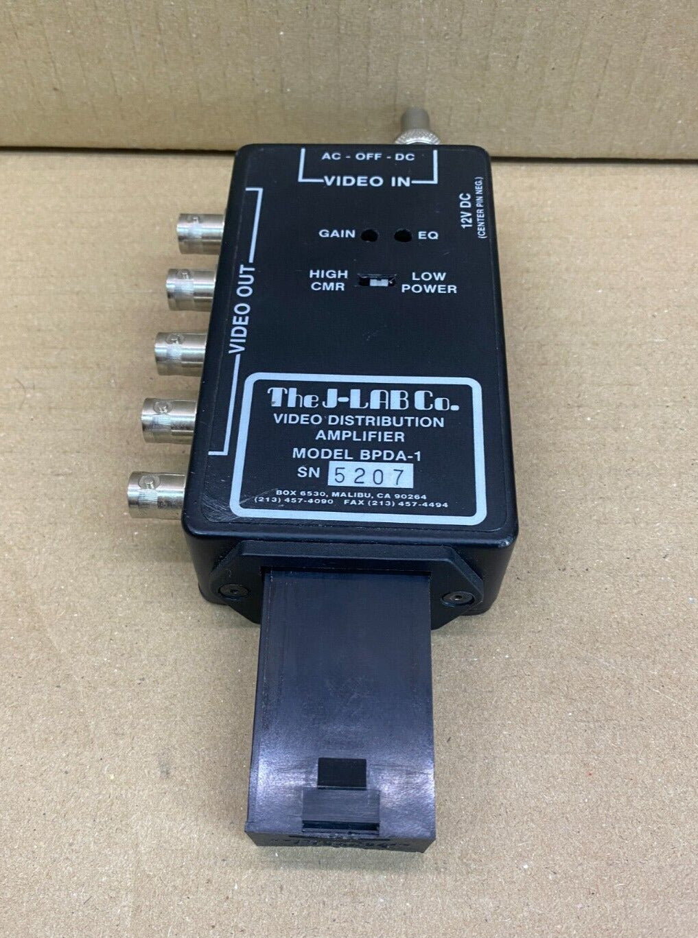 Broadcast Coax Video Amplifier J-Lab BPDA-1 SDI/HD HDMI 115V No Power