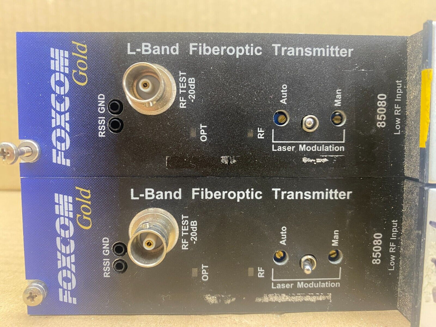 Foxcom Gold L-Band Fiberoptic Transmitter 85080 Rack Modules with Power Supply