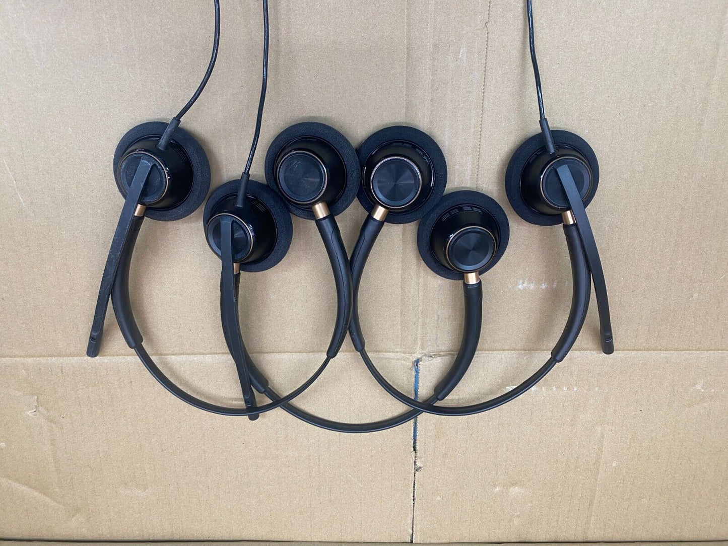 Plantronics Noise-Cancelling Headset HW520 Duo Mic Wired Black (3 Units)