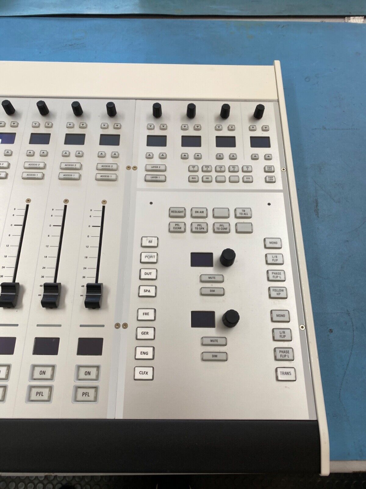 Broadcast 12-Channel Lawo Ruby Pro Audio Mixing Console Motorized Faders