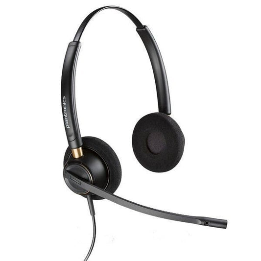 Plantronics Noise-Cancelling Headset HW520 Duo Mic Wired Black (3 Units)