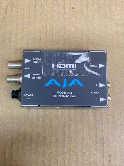 Broadcast SDI to HDMI Converter 8-Channel Audio AJA HI5 1080p Support