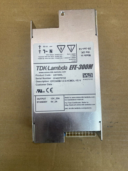 Industrial AC/DC Power Supply, 12V 25A TDK-Lambda EFE300M, 300W, High Efficiency