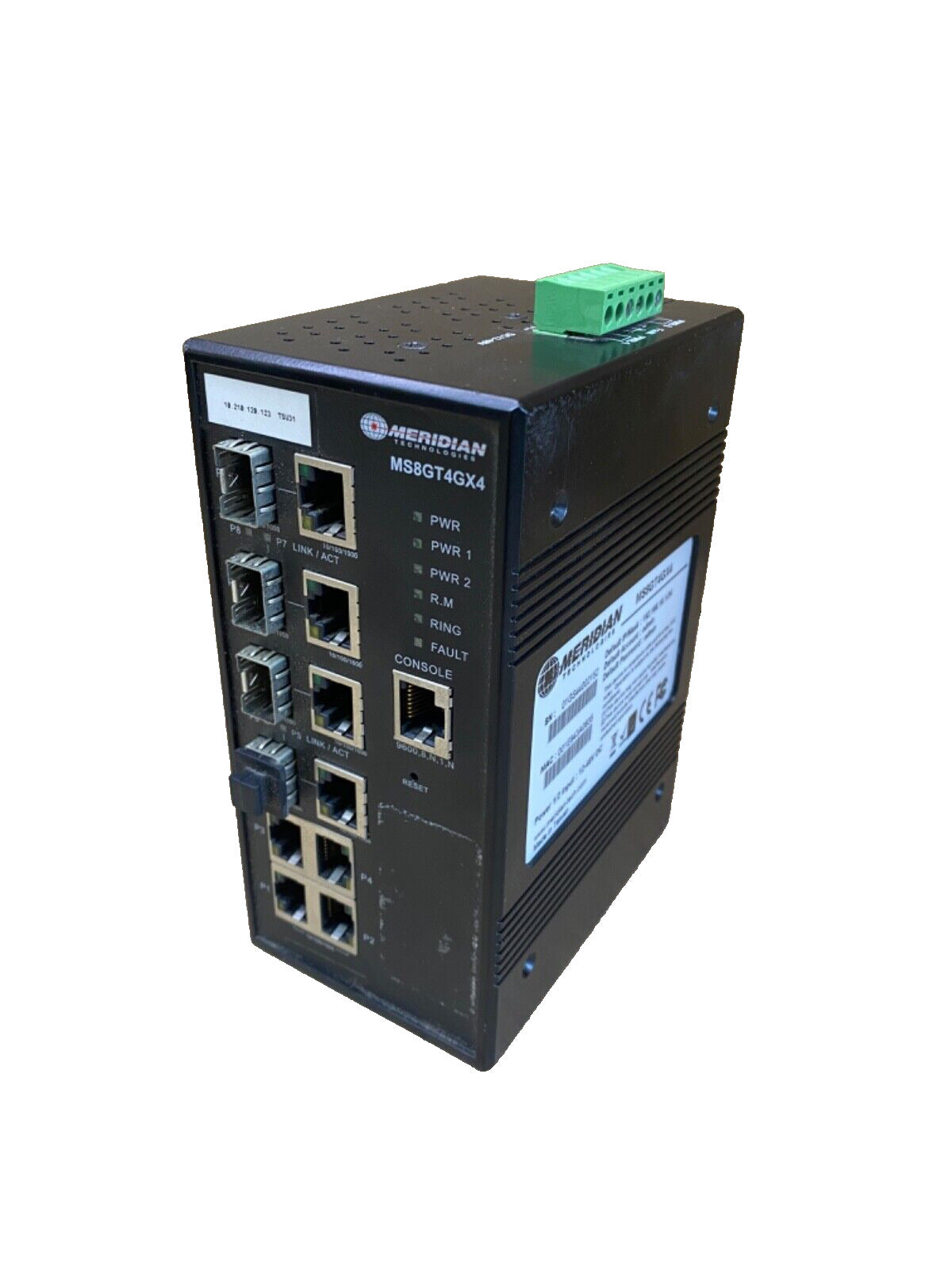 Industrial Gigabit Ethernet Switch Meridian MS8GT4GX4 8-Port SFP 10GbE