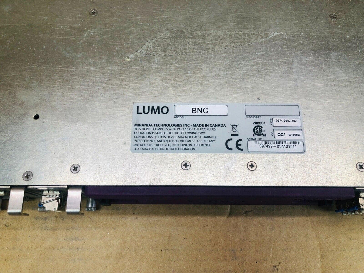 Miranda Grass Valley LUMO BNC 1RU Rackmount SDI Module - Used