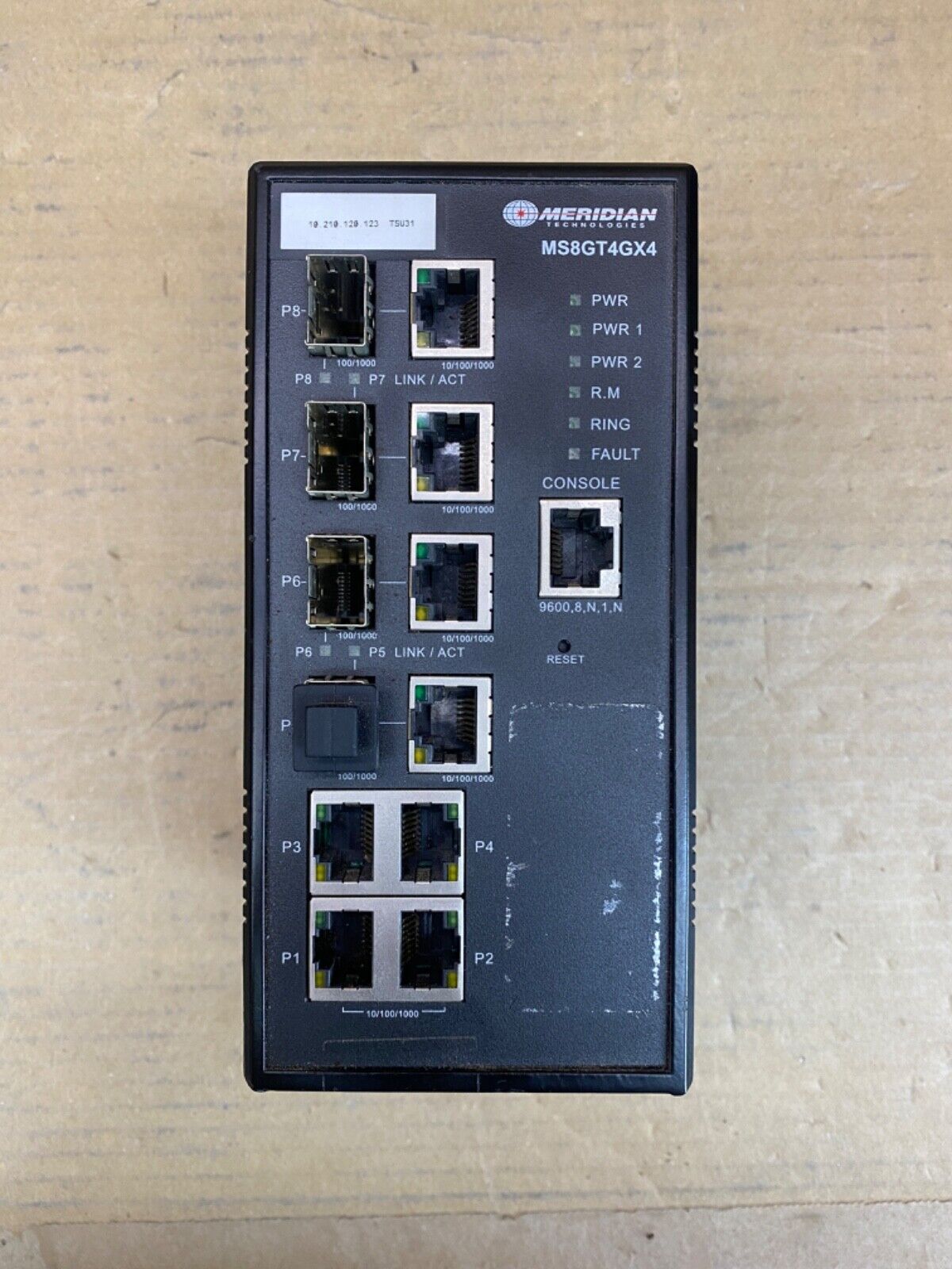 Industrial Gigabit Ethernet Switch Meridian MS8GT4GX4 8-Port SFP 10GbE