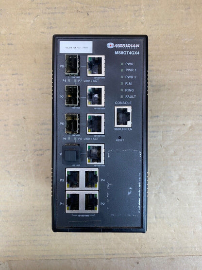 Industrial Gigabit Ethernet Switch Meridian MS8GT4GX4 8-Port SFP 10GbE