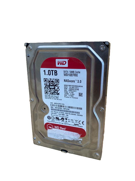 NAS Storage Drive 1TB WD Red WD10EFRX 3.5 Inch HDD, Reliable Performance