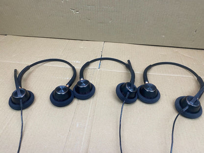 Plantronics Noise-Cancelling Headset HW520 Duo Mic Wired Black (3 Units)