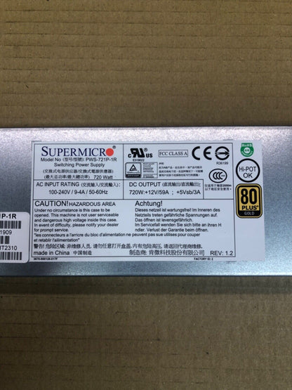 Supermicro PWS-721P-1R 720W 1U Redundant Power Supply Rackmount Server