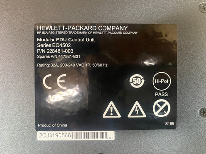 HP Modular PDU Control Unit EO4502 32A 4x C19 200-240V 0U/1U Rack Power