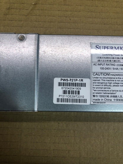 Supermicro PWS-721P-1R 720W 1U Redundant Power Supply Rackmount Server
