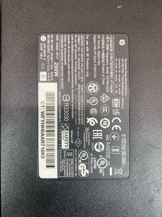 Professional Power Laptop Charger, HP Genuine 200W 19.5V 10.3A Adapter