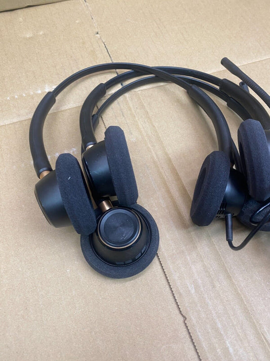 Plantronics Noise-Cancelling Headset HW520 Duo Mic Wired Black (3 Units)