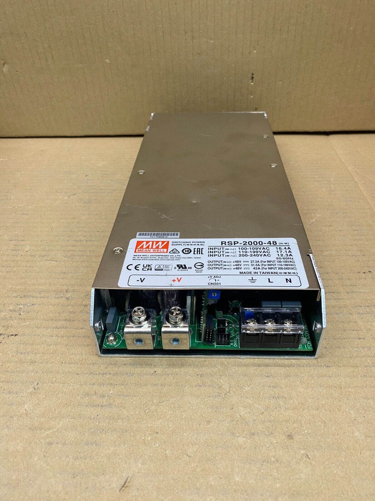 MEAN WELL RSP-2000-48 2000W 48V Power Supply PFC Compact 1U Design