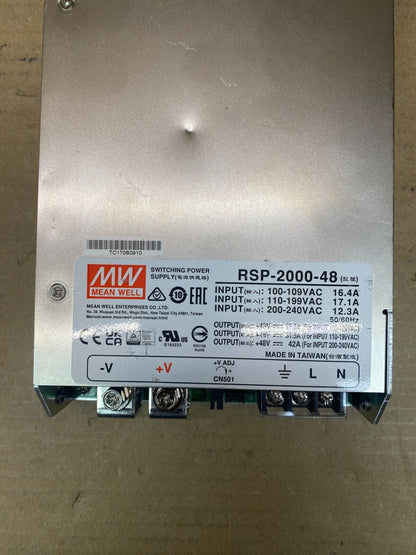 MEAN WELL RSP-2000-48 2000W 48V Power Supply PFC Compact 1U Design