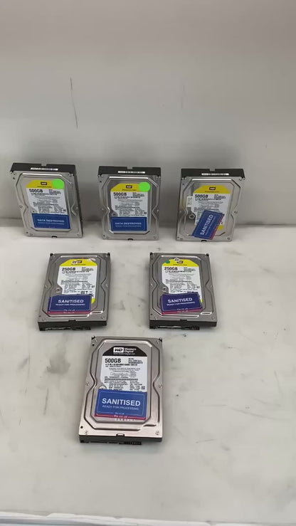 6 x Enterprise Hard Drives Job Lot WD RE4 500GB 250GB 3.5 SATA HDD Job Lot