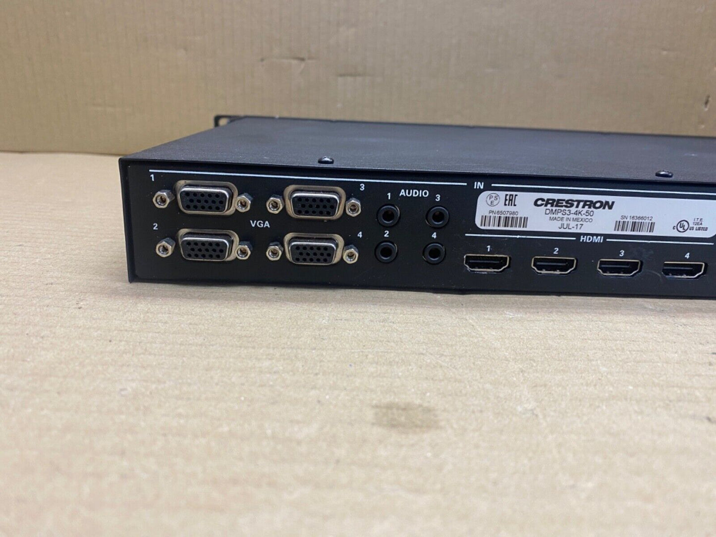 Professional 4K AV Presentation System, Crestron DMPS3-4K-50, 5 HDMI Inputs