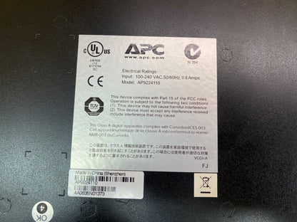 APC 24-Port 10/100 Ethernet Switch AP9224110, Rack-Mountable Network