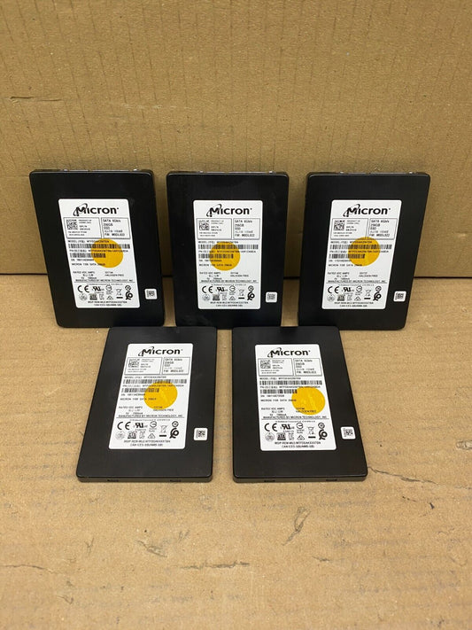 Micron 256GB SATA SSD Pack AES Encrypted M.2 Drives 5x, 530MB/s, 2.5-inch