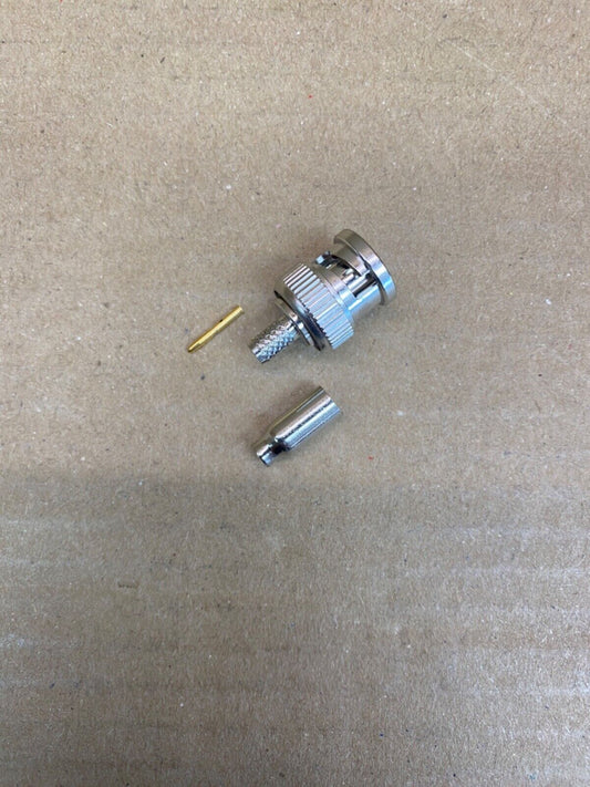 Broadcast BNC Connector, 75Ω Amphenol RF Plug Cable Mount, Crimp, 100x