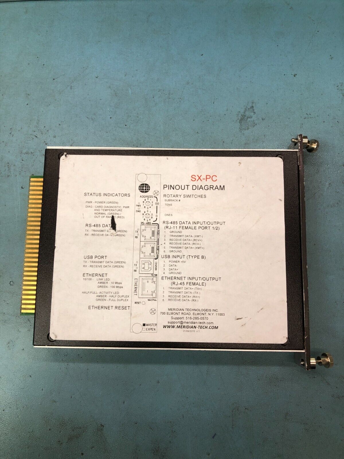 Diagnostic Card USB Ethernet Meridian SX-PC-M SpectraSmart, Professional Use