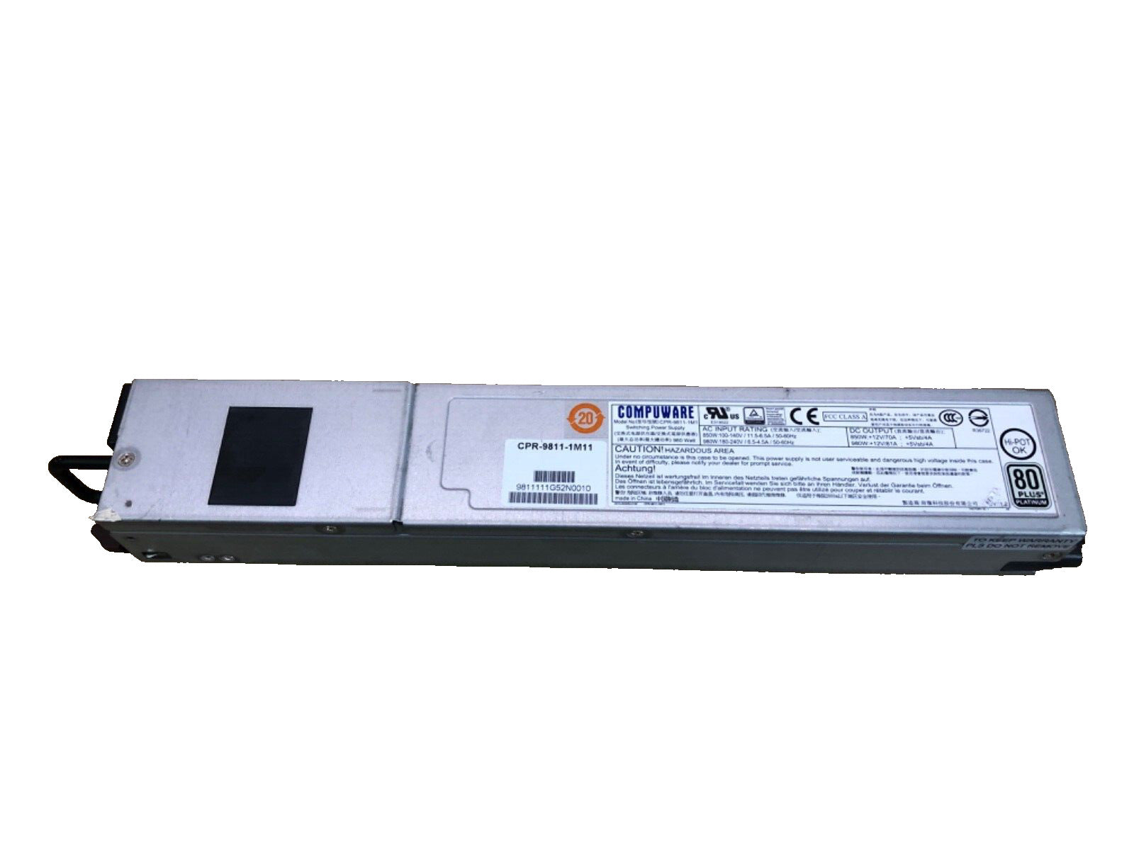 Industrial Power Supply Unit Compuware 980W PSU CPR-9811-1M1 Platinum