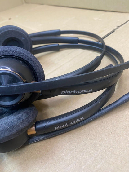 Plantronics Noise-Cancelling Headset HW520 Duo Mic Wired Black (3 Units)